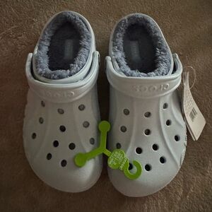 CROCS Light Blue Fleece-Lined Mules